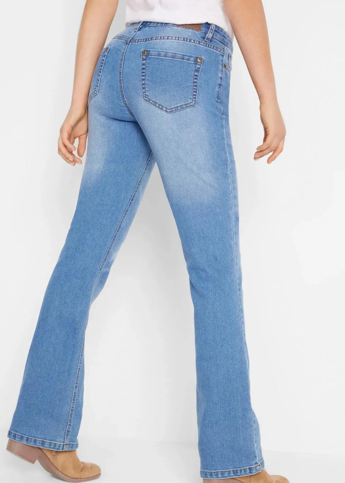 bonprix Bekleidung·Shirts & Tops|Jeans^Stretch-Jeans BOOTCUT hellblau used