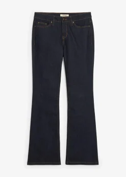 bonprix Kurzgrößen|Jeans^Stretch-Jeans BOOTCUT tiefblau denim ungewaschen