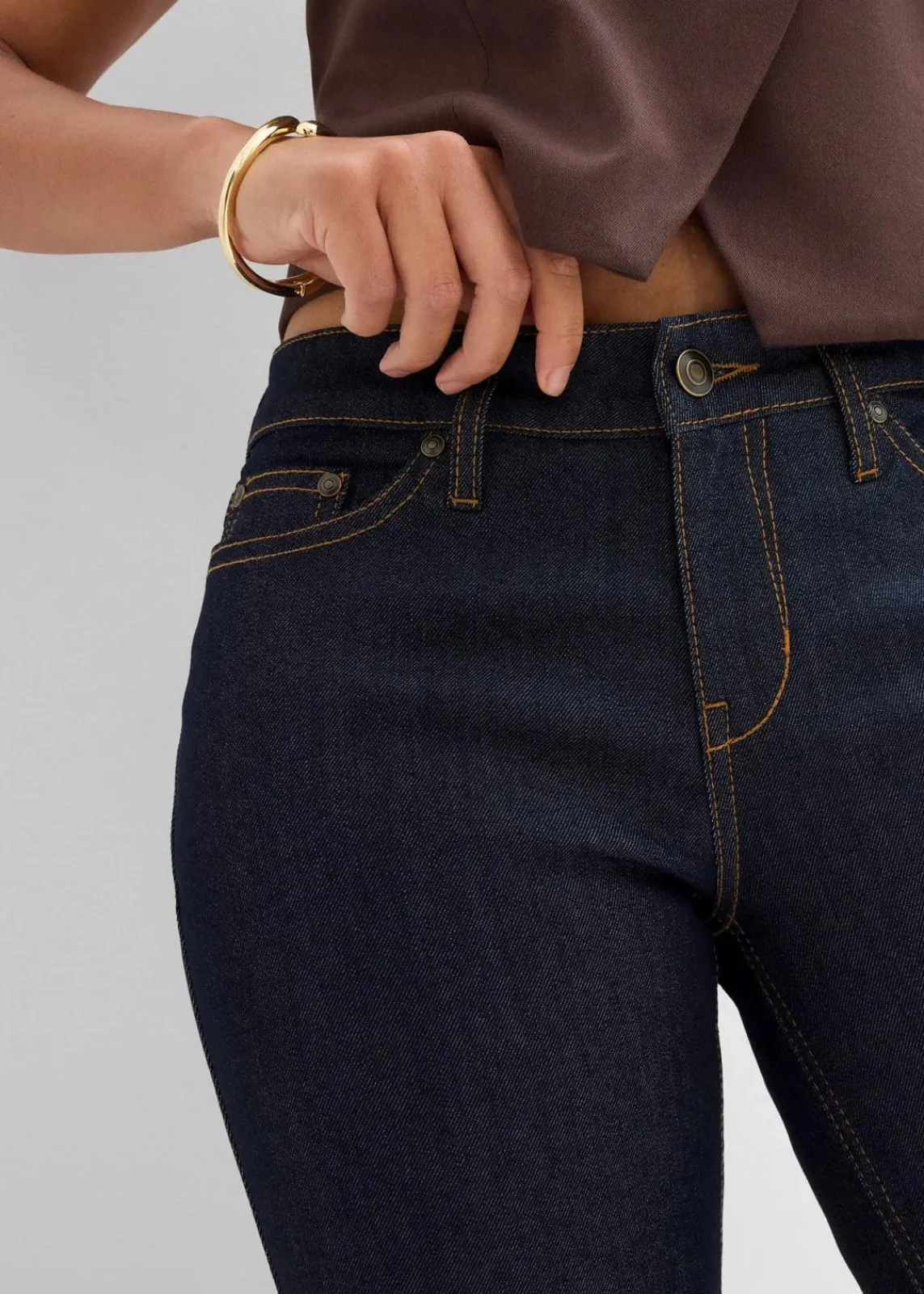 bonprix Kurzgrößen|Jeans^Stretch-Jeans BOOTCUT tiefblau denim ungewaschen