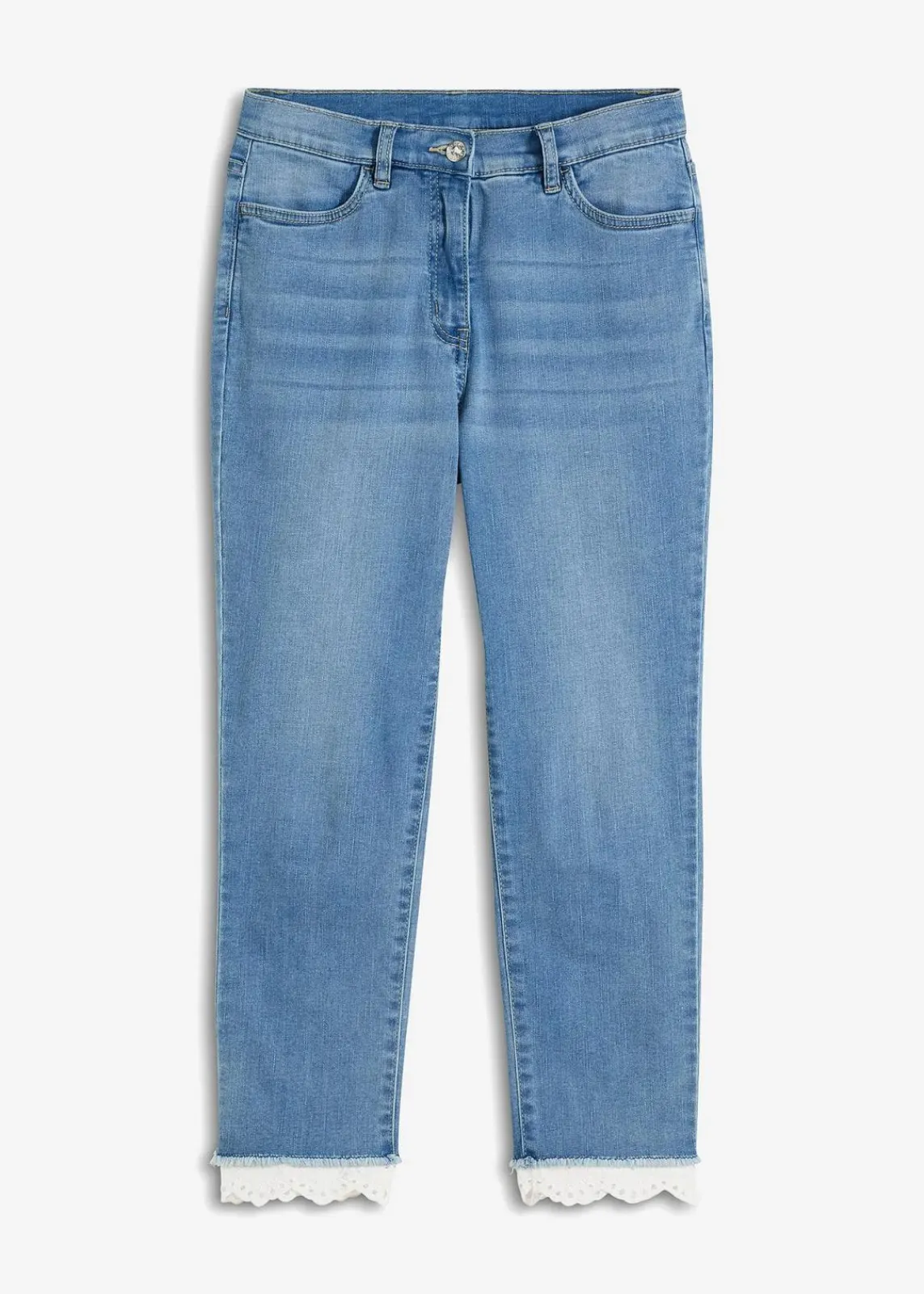 bonprix Bekleidung·Shirts & Tops|Jeans^Stretch-Jeans mit Bordüre blau denim