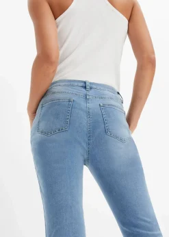 bonprix Bekleidung·Shirts & Tops|Jeans^Stretch-Jeans mit Bordüre blau denim