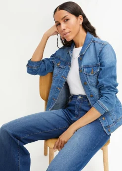 bonprix Bekleidung·Hosen|Jacken & Mäntel^Stretch-Jeansjacke, Basic blau