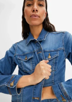 bonprix Bekleidung·Hosen|Jacken & Mäntel^Stretch-Jeansjacke, Basic blau