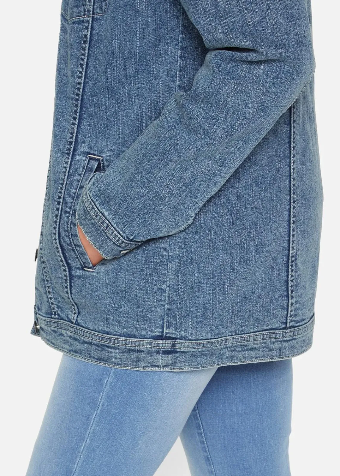 bonprix Bekleidung·Hosen|Jacken & Mäntel^Stretch-Jeansjacke, Boyfriend blau denim used