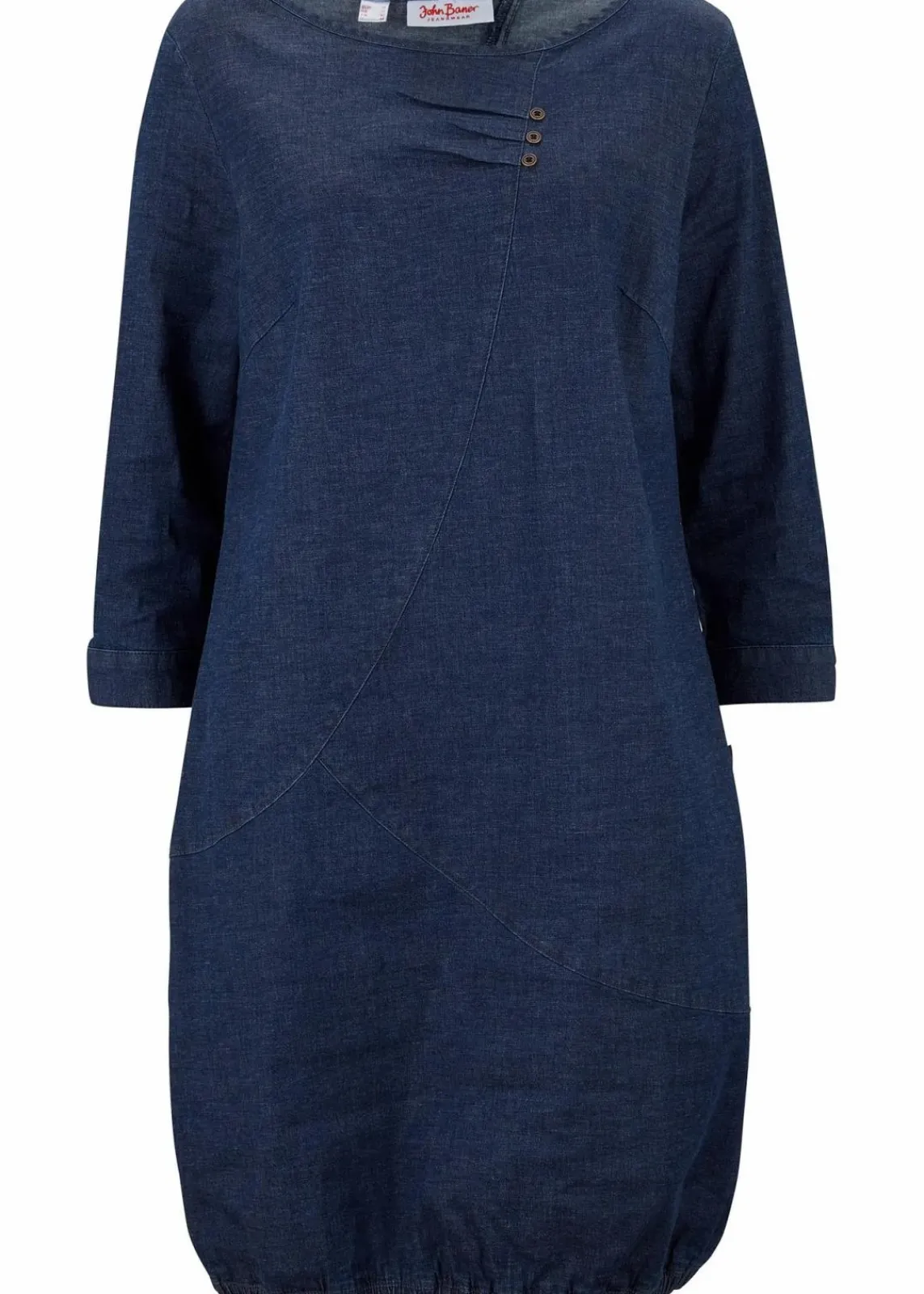bonprix Bekleidung·Pullover & Strickjacken|Kleider^Stretch-Jeanskleid dunkelblau
