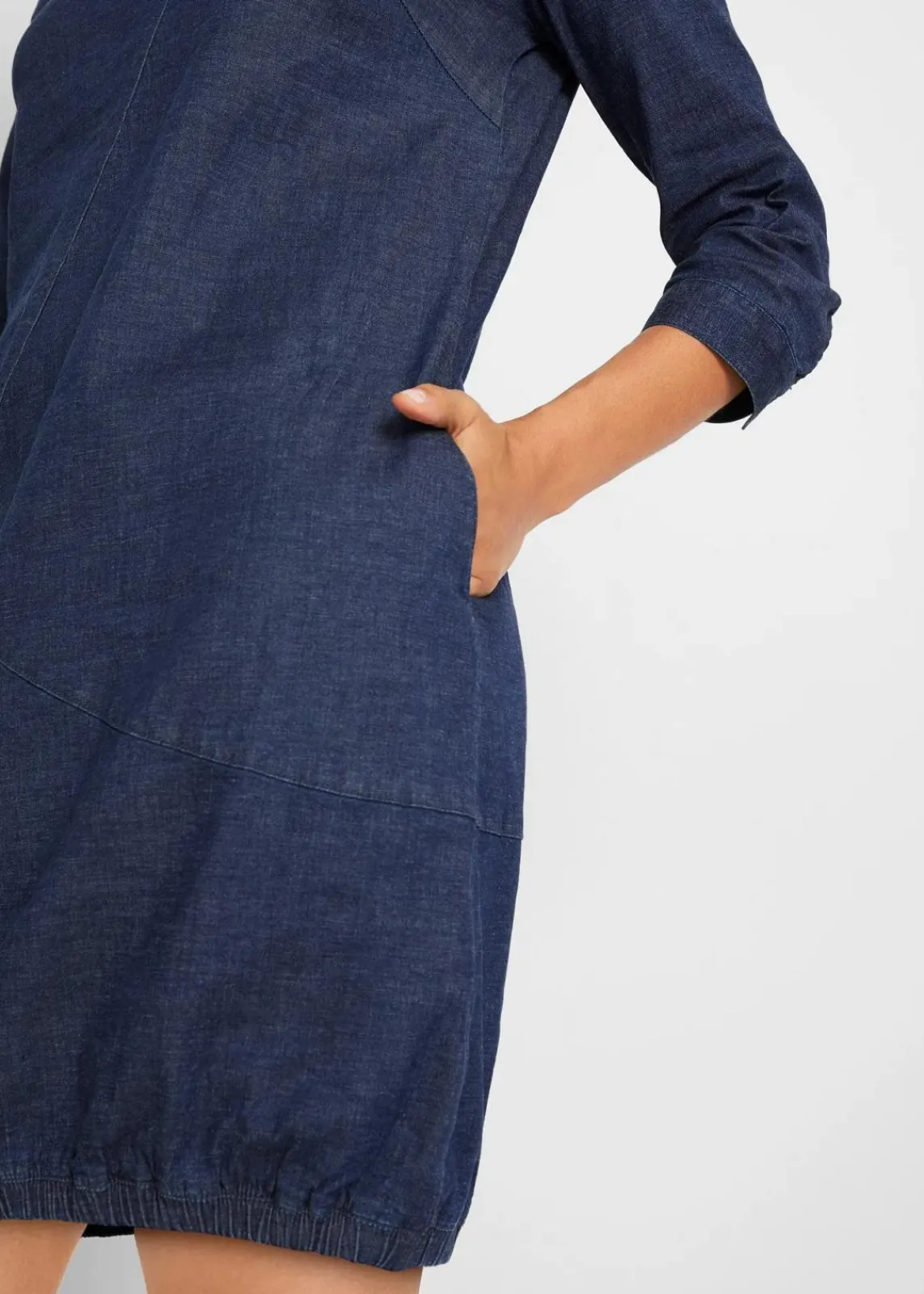 bonprix Bekleidung·Pullover & Strickjacken|Kleider^Stretch-Jeanskleid dunkelblau