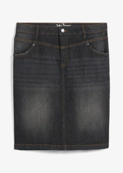 bonprix Bekleidung·Sportbekleidung|Röcke^Stretch-Jeansrock schwarz denim used