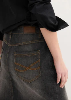 bonprix Bekleidung·Sportbekleidung|Röcke^Stretch-Jeansrock schwarz denim used