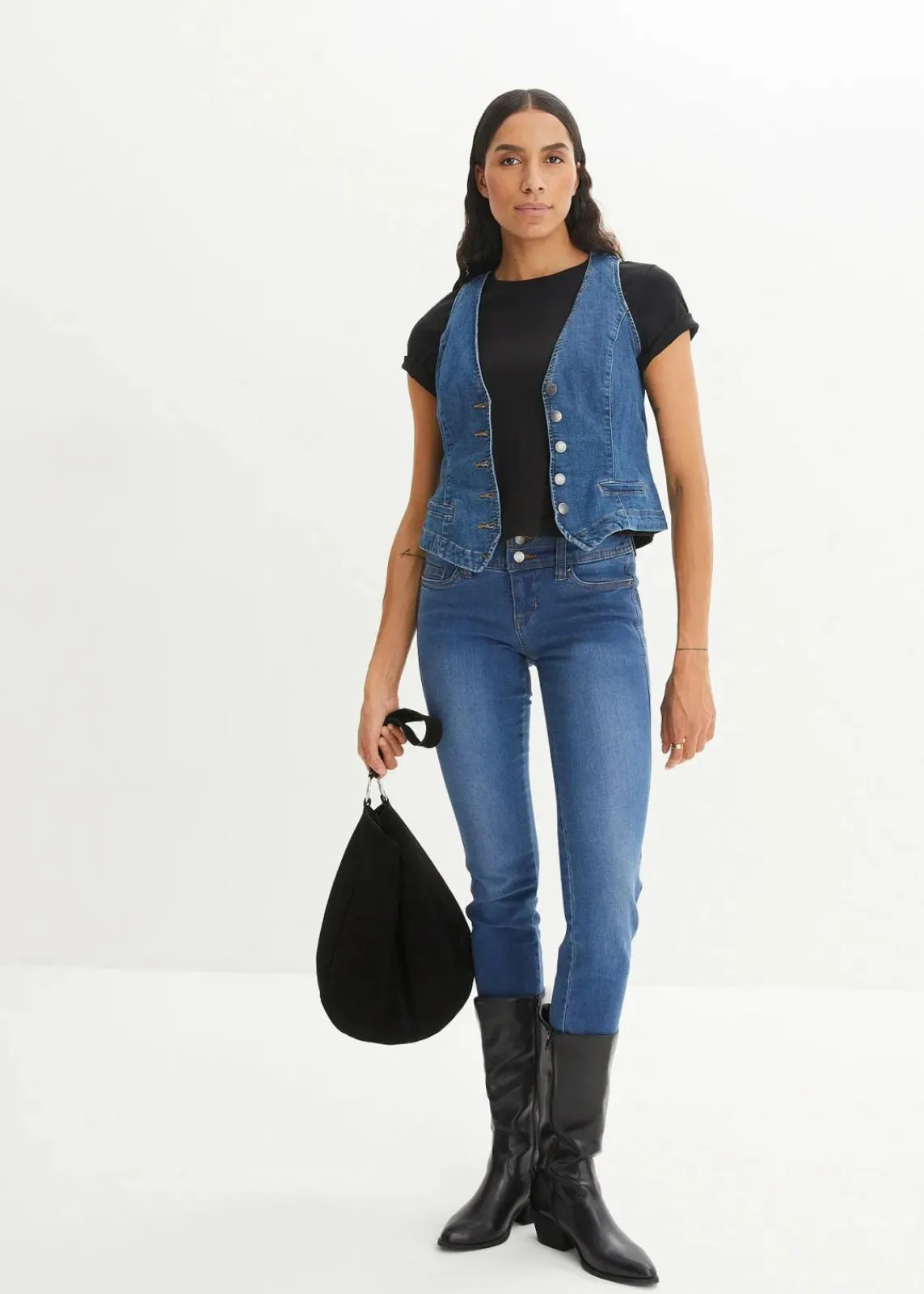 bonprix Bekleidung·Hosen|Jacken & Mäntel^Stretch-Jeansweste blau denim