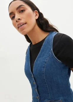 bonprix Bekleidung·Hosen|Jacken & Mäntel^Stretch-Jeansweste blau denim
