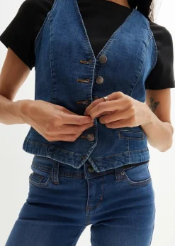 bonprix Bekleidung·Hosen|Jacken & Mäntel^Stretch-Jeansweste blau denim