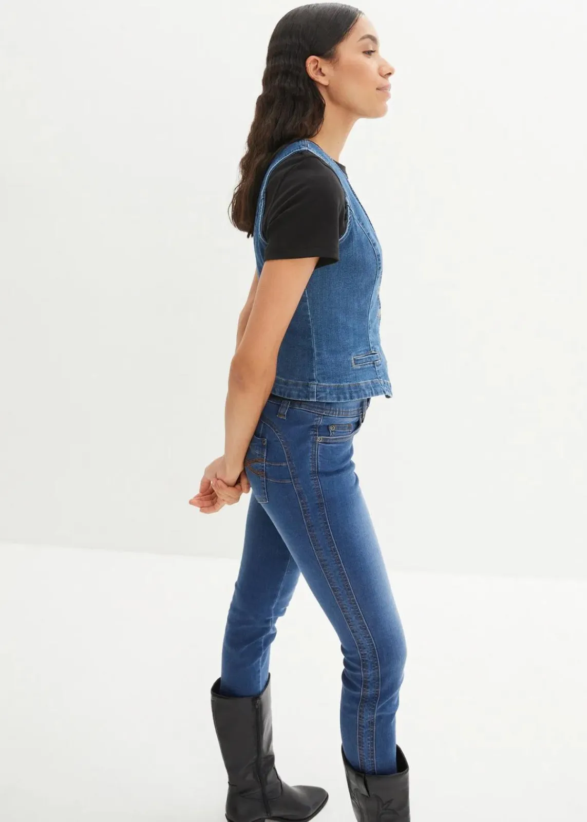 bonprix Bekleidung·Hosen|Jacken & Mäntel^Stretch-Jeansweste blau denim