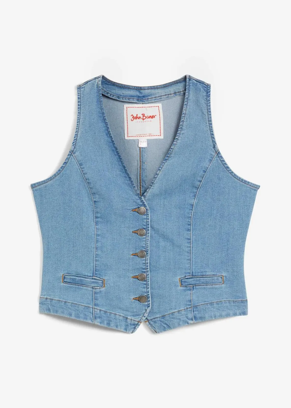 bonprix Jacken & Mäntel|Bekleidung·Hosen^Stretch-Jeansweste hellblau denim