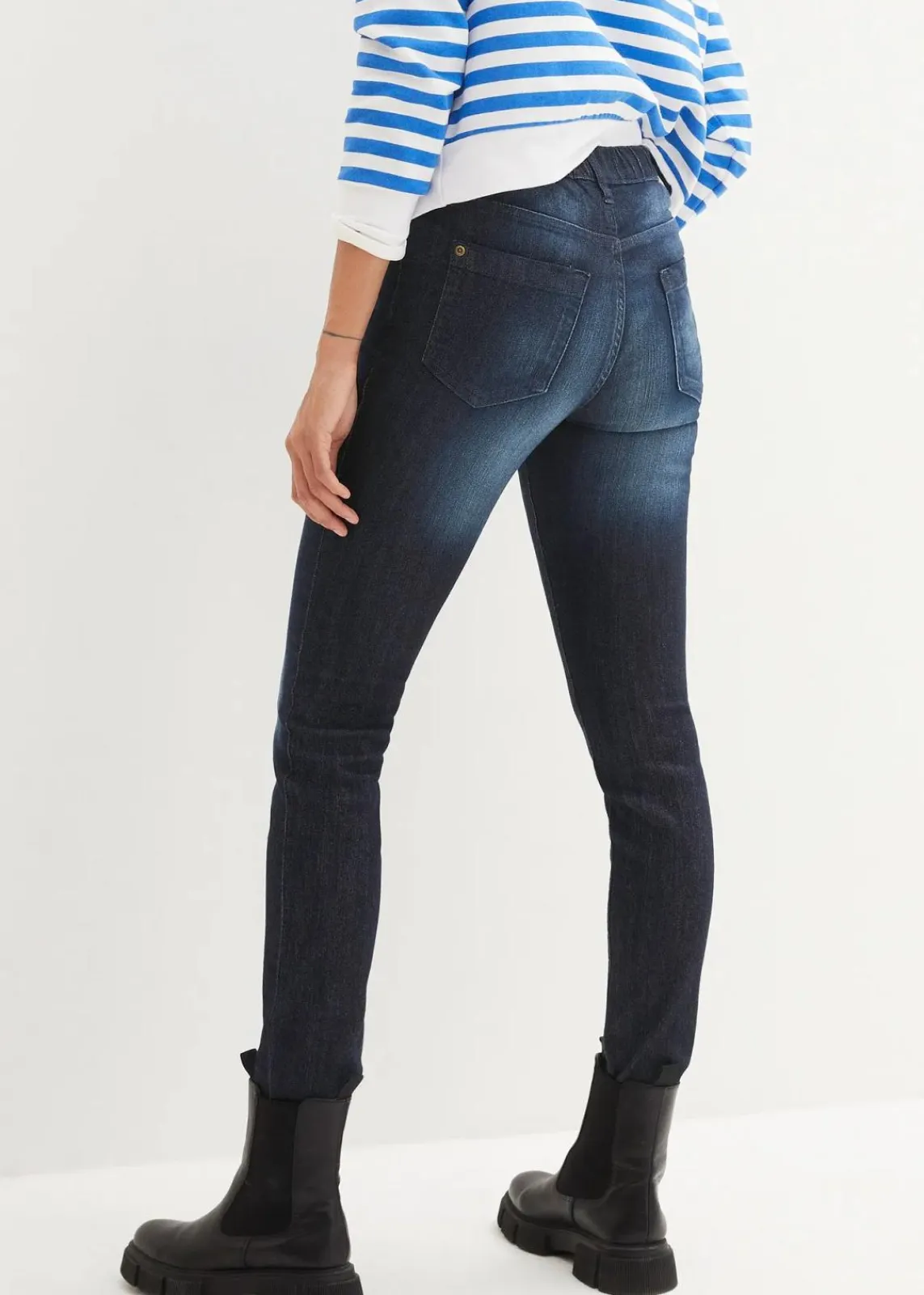 bonprix Bekleidung·Shirts & Tops|Jeans^Stretch-Jeggings dunkelblau used