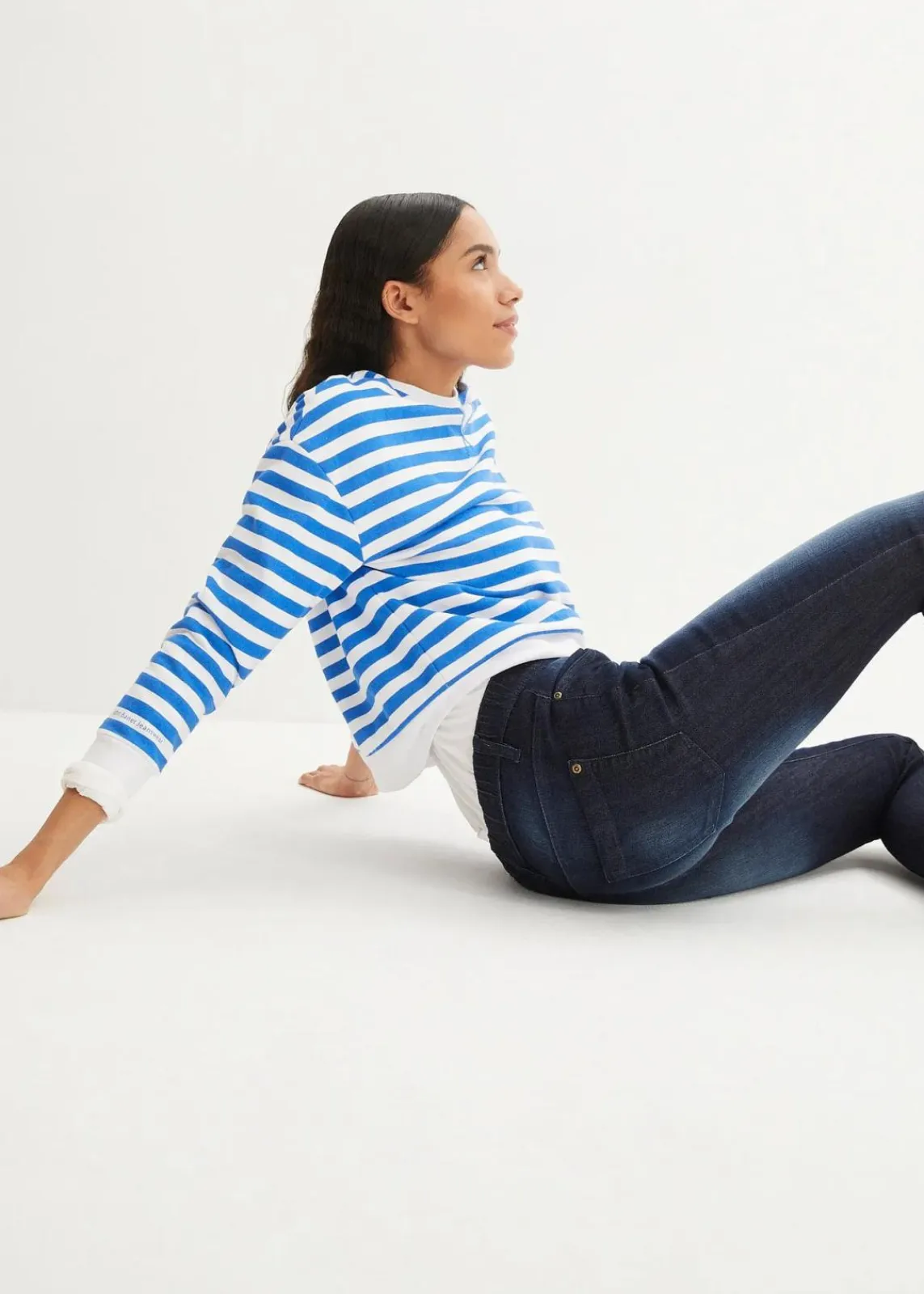 bonprix Bekleidung·Shirts & Tops|Jeans^Stretch-Jeggings dunkelblau used