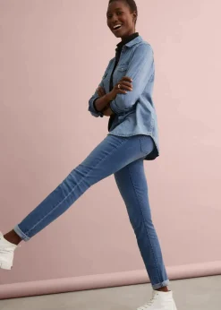 bonprix Jeans|Bekleidung·Shirts & Tops^Stretch-Jeggings blau used