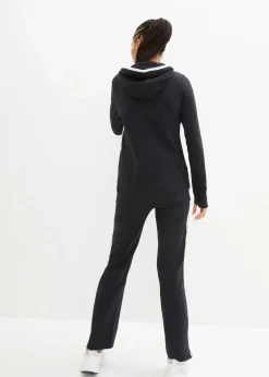 bonprix Hosen|Sweat^Stretch-Jogginganzug aus Baumwolle (2-tlg.Set) schwarz