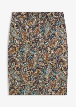bonprix Bekleidung·Sportbekleidung|Röcke^Stretchrock mit Baumwolle schwarz/beige paisley