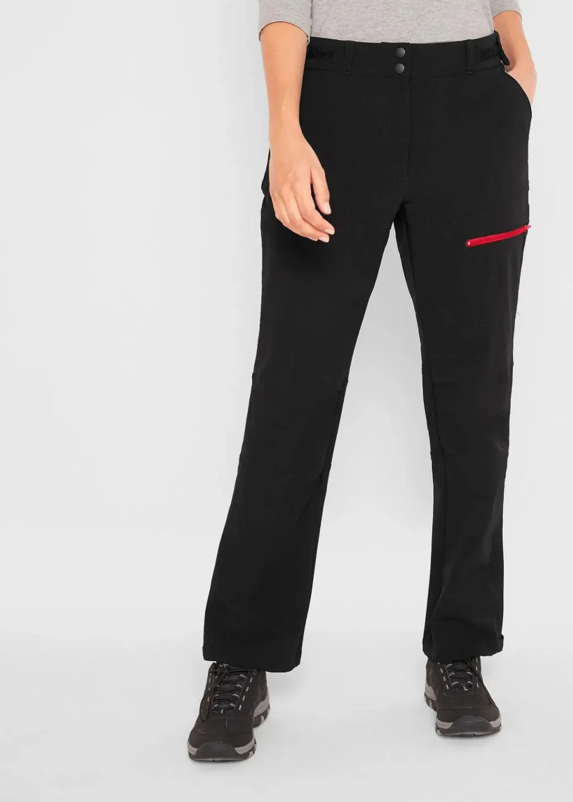 bonprix Outdoorbekleidung|Sportbekleidung^Stretch-Softshell-Hose mit Taschen, wasserabweisend schwarz