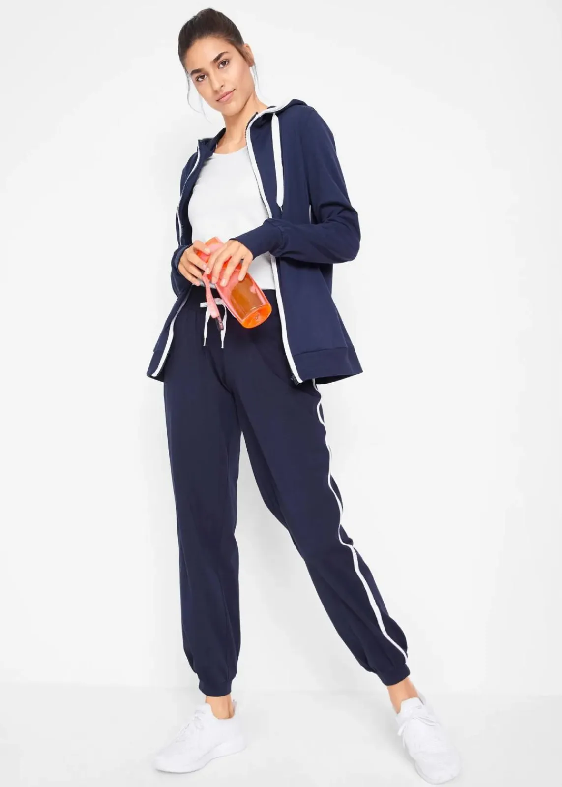 bonprix Sweat|Bekleidung·Blusen & Tuniken^Stretch-Sweatjacke mit Baumwolle dunkelblau