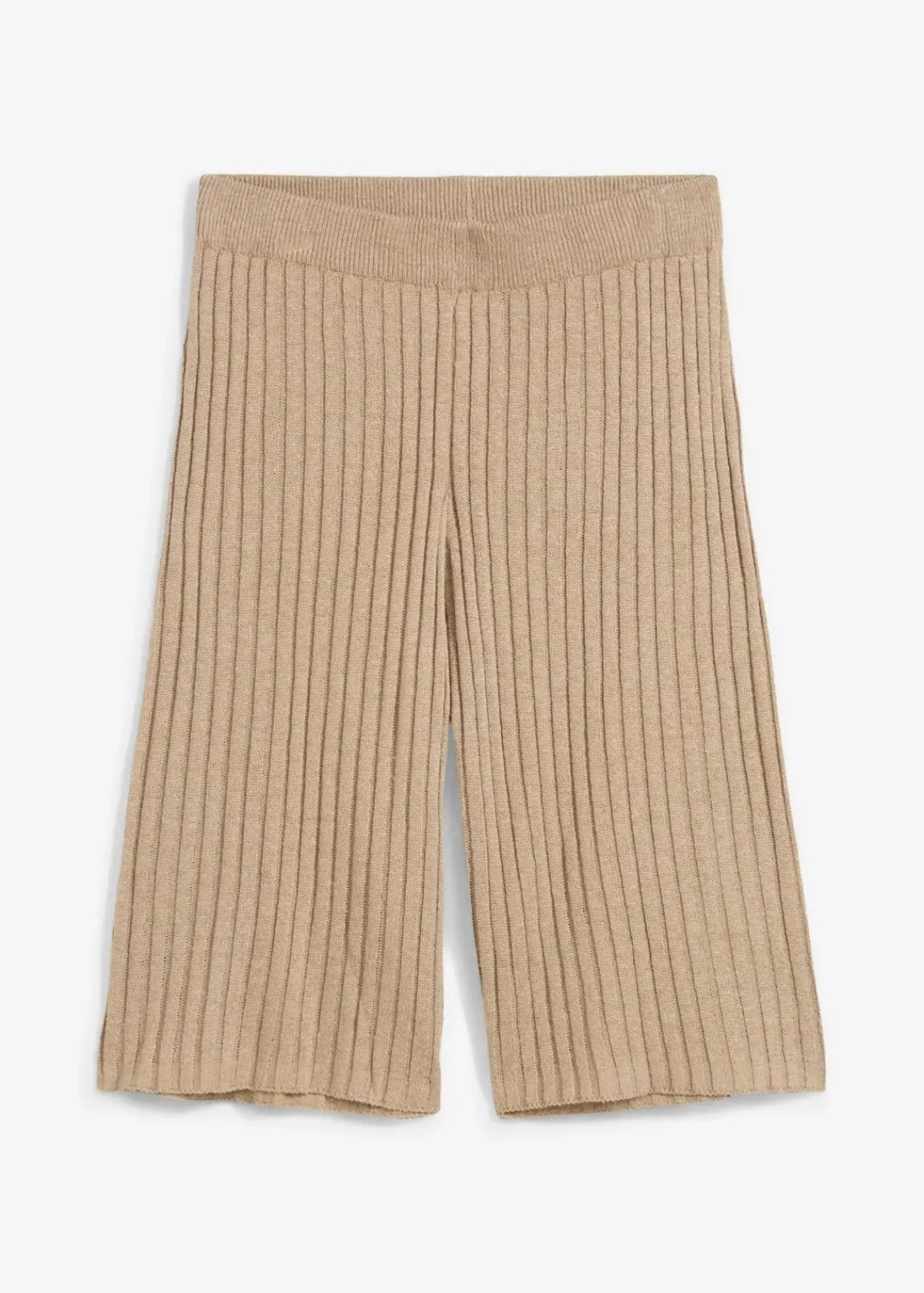 bonprix Shorts|Hosen^Strick-Bermuda mit hohem Bund aus Viskose-Mix khakibeige