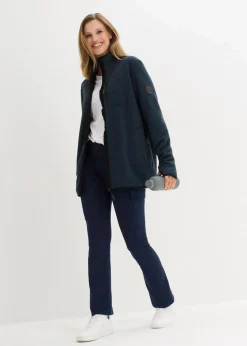 bonprix Bekleidung·Blusen & Tuniken|Bekleidung·Hosen^Strickfleecejacke mit Teddyfleece-Futter blaupetrol meliert