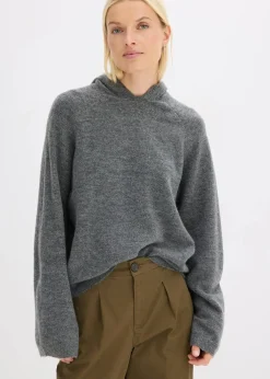 bonprix Strickmode|Pullover & Strickjacken^Strick-Hoodie anthrazit meliert