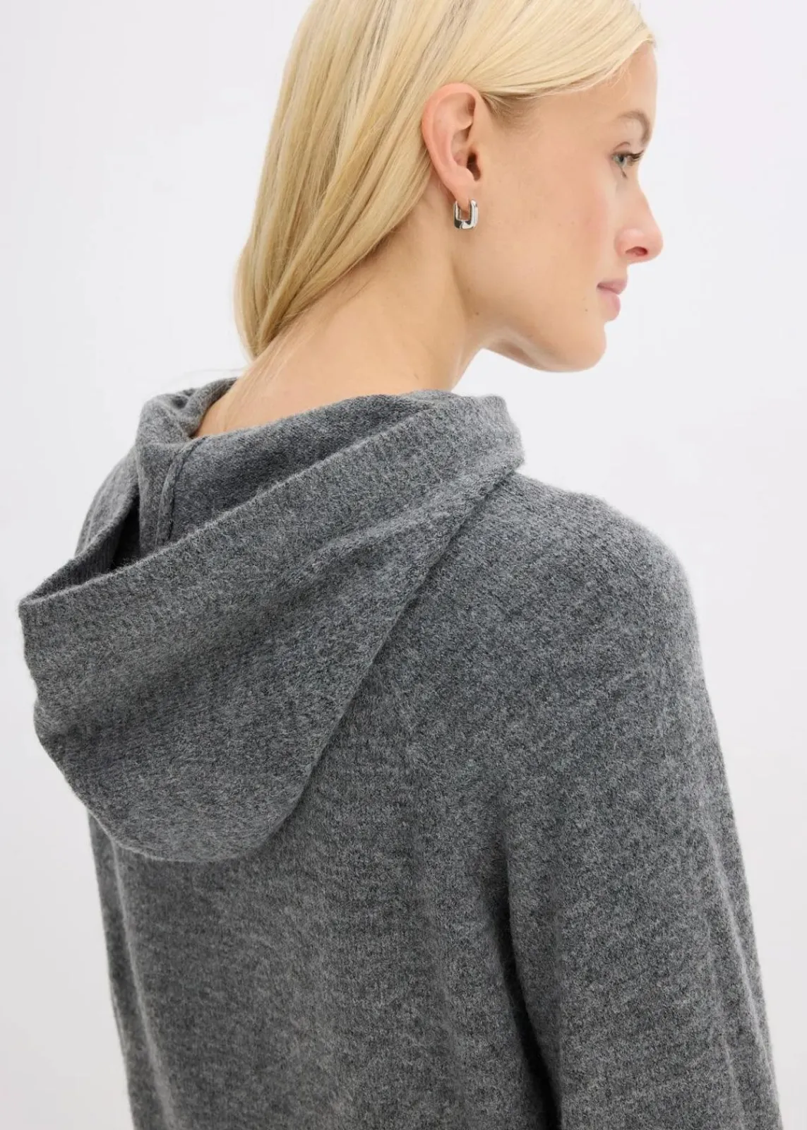bonprix Strickmode|Pullover & Strickjacken^Strick-Hoodie anthrazit meliert