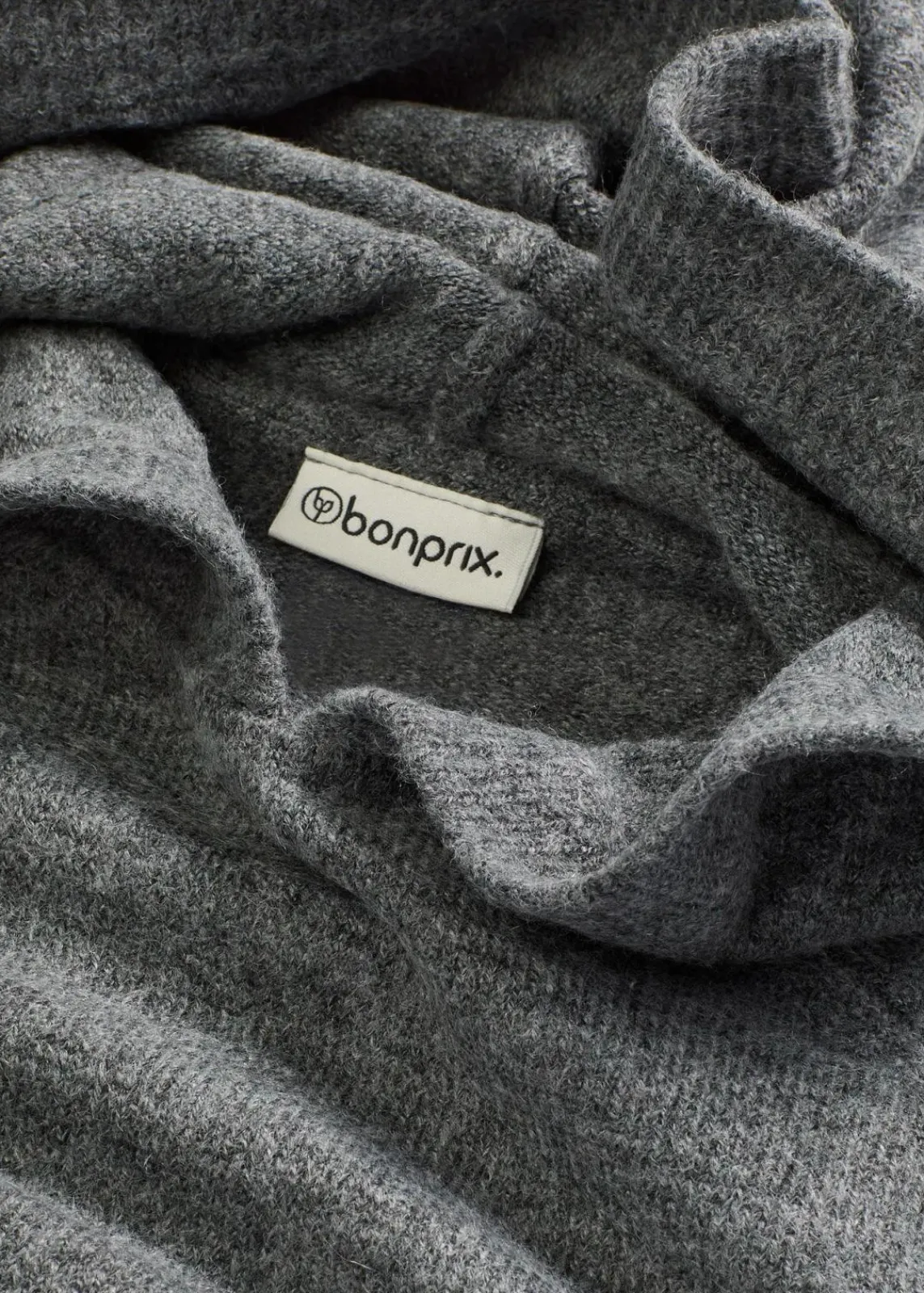 bonprix Strickmode|Pullover & Strickjacken^Strick-Hoodie anthrazit meliert