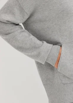 bonprix Bekleidung·Umstandsmode|Strickmode^Strick-Hoodie mit Kängurutasche aus Viskose-Mix hellgrau meliert