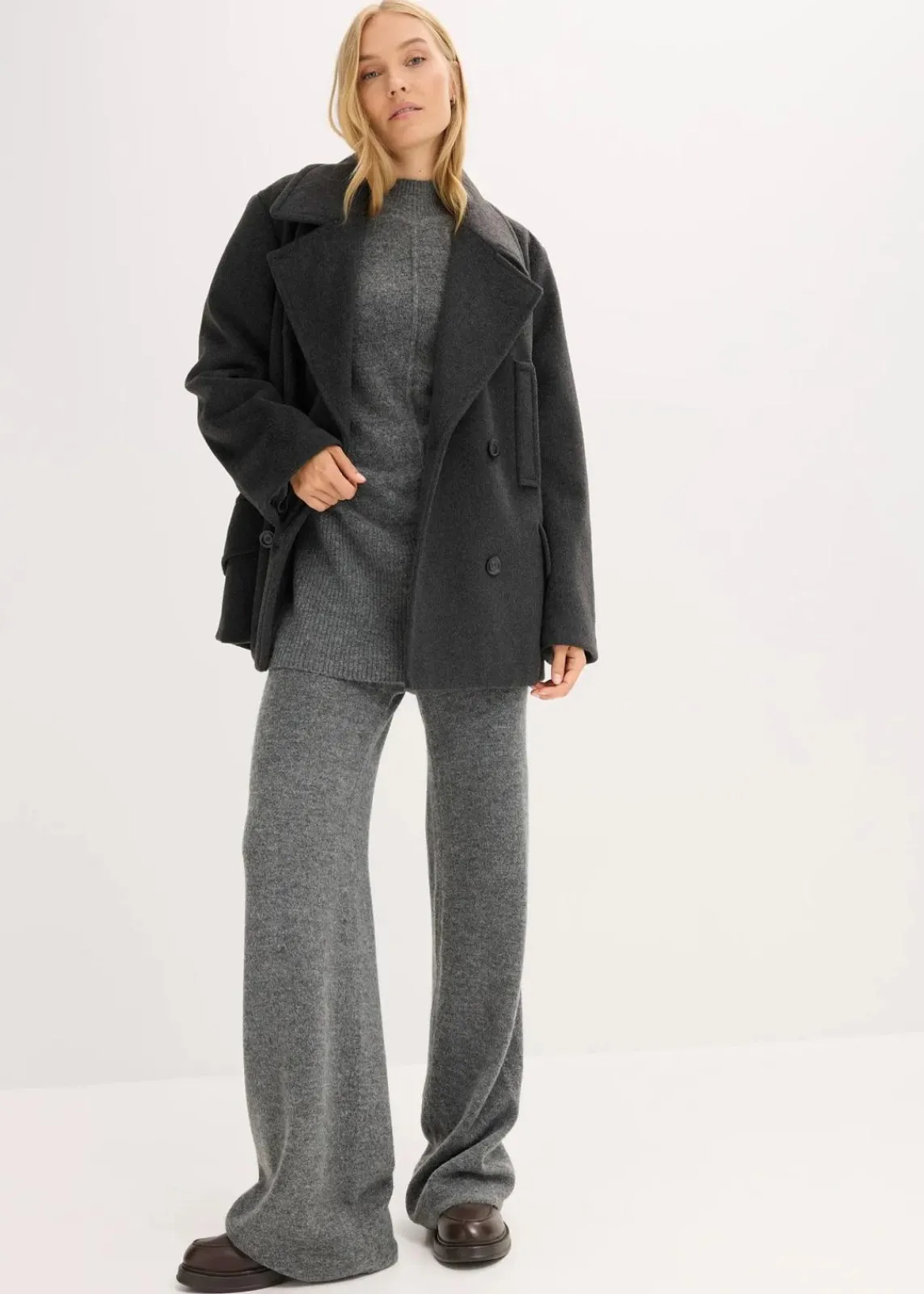 bonprix Hosen|Bekleidung·Kleider^Strickhose anthrazit meliert meliert