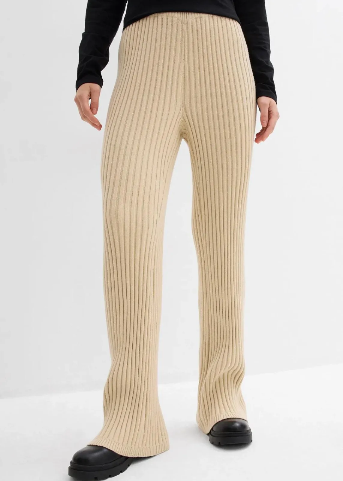 bonprix Bekleidung·Kleider|Hosen^Strickhose aus softem Viskose-Mix hellsand