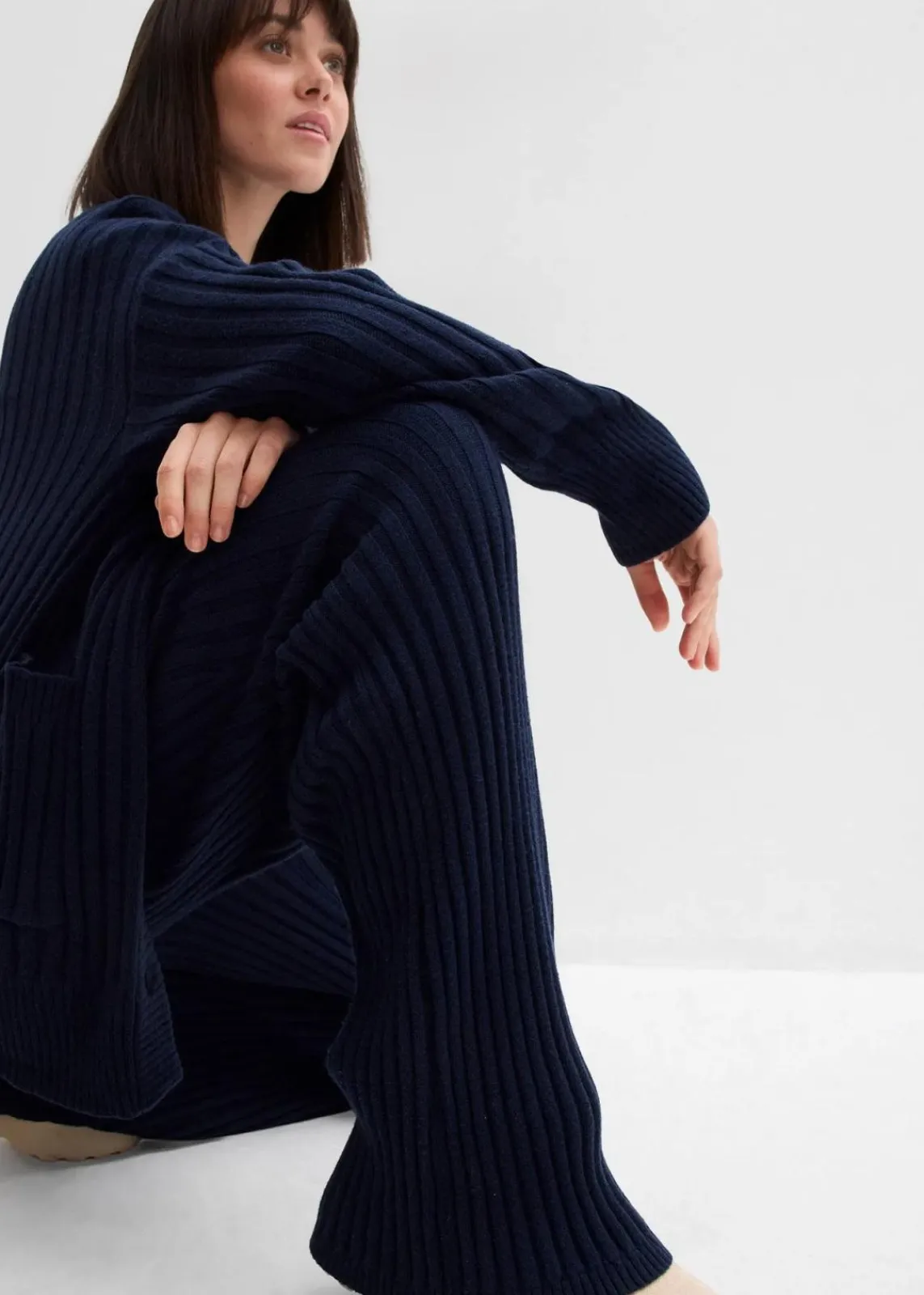 bonprix Hosen|Bekleidung·Kleider^Strickhose aus softem Viskose-Mix dunkelblau