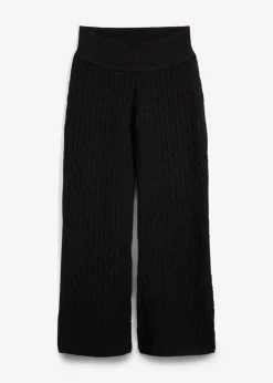 bonprix Bekleidung·Kleider|Hosen^Strickhose mit Zopfmuster schwarz