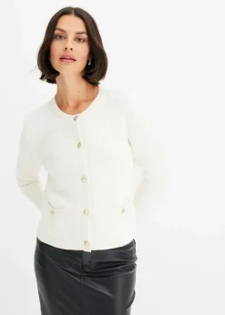 bonprix Bekleidung·Jeans|Pullover & Strickjacken^Strickjacke wollweiß