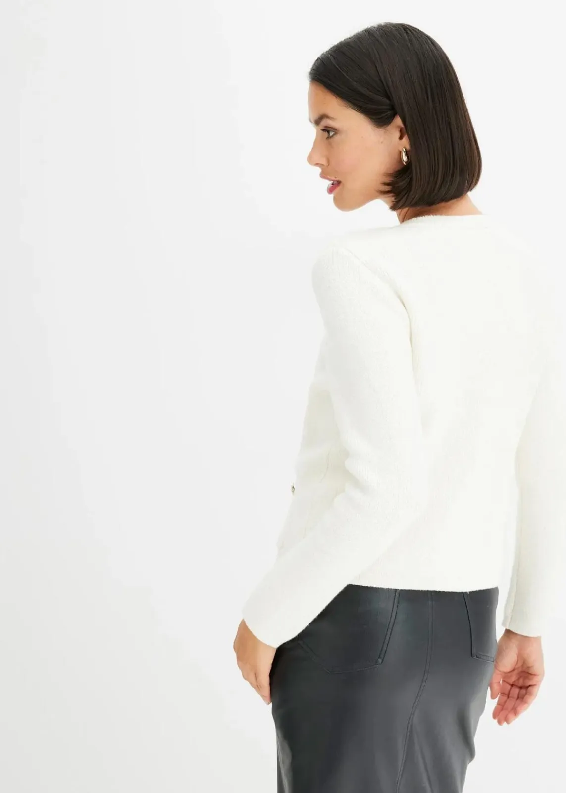 bonprix Bekleidung·Jeans|Pullover & Strickjacken^Strickjacke wollweiß