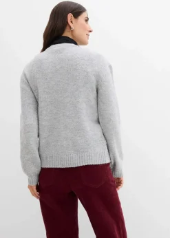 bonprix Bekleidung·Umstandsmode|Strickmode^Strickjacke hellgrau meliert meliert