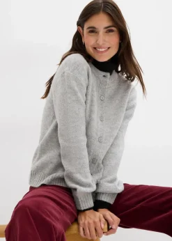 bonprix Bekleidung·Umstandsmode|Strickmode^Strickjacke hellgrau meliert meliert