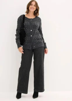 bonprix Bekleidung·Umstandsmode|Pullover & Strickjacken^Strickjacke anthrazit meliert