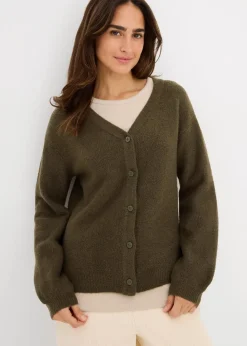 bonprix Bekleidung·Umstandsmode|Strickmode^Strickjacke dunkeloliv