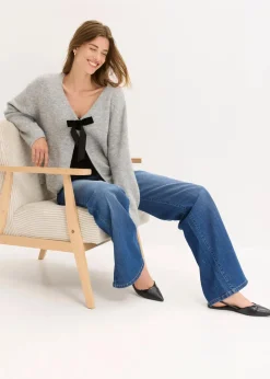 bonprix Bekleidung·Umstandsmode|Bekleidung·Jeans^Strickjacke hellgrau meliert
