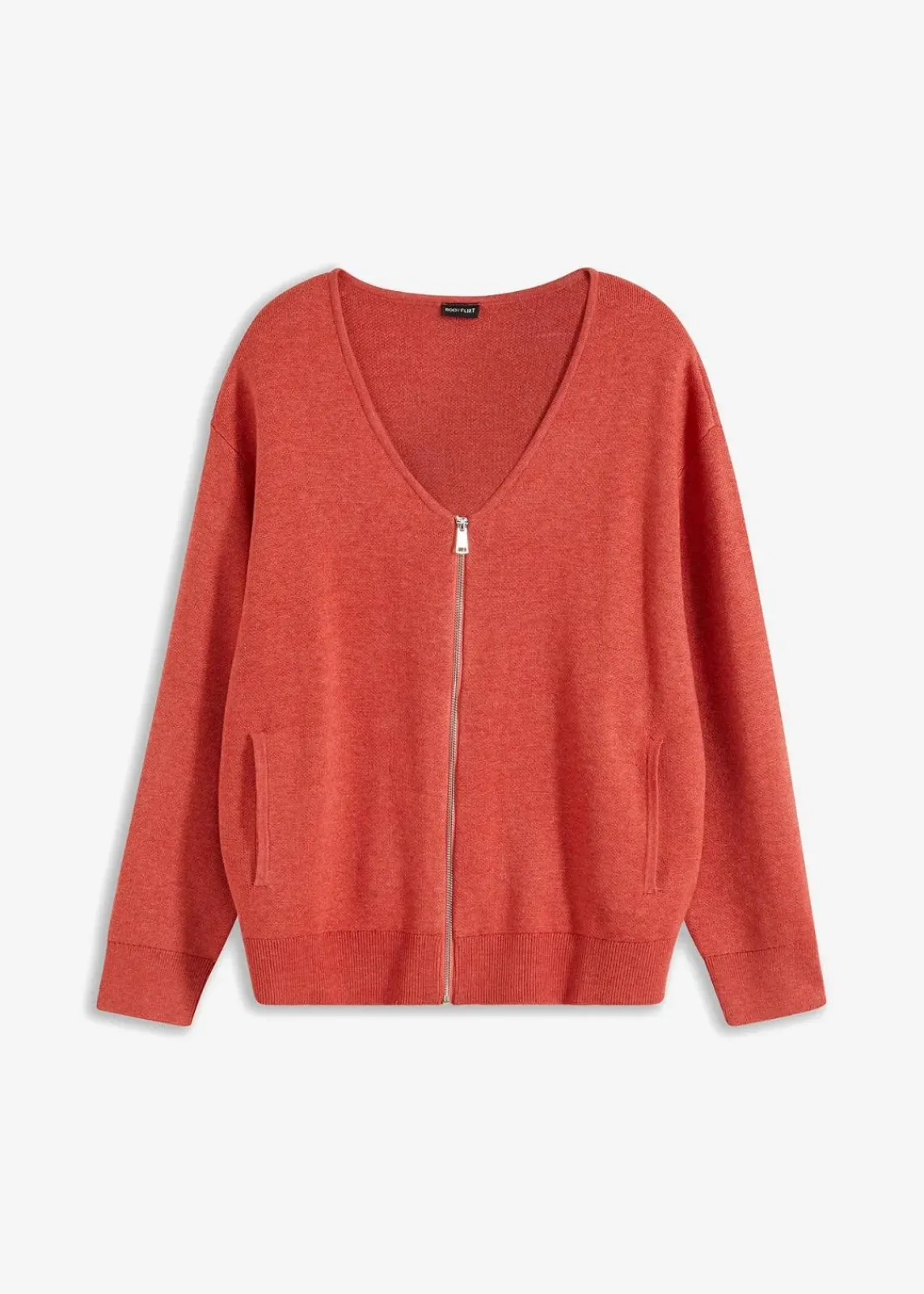 bonprix Bekleidung·Umstandsmode|Bekleidung·Jeans^Strickjacke rhabarber meliert