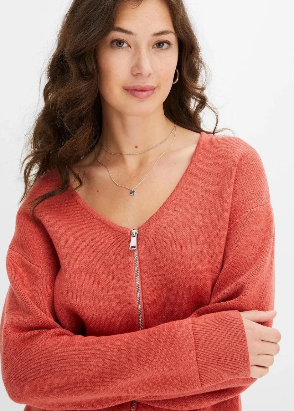 bonprix Bekleidung·Umstandsmode|Bekleidung·Jeans^Strickjacke rhabarber meliert