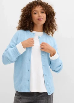 bonprix Bekleidung·Umstandsmode|Strickmode^Strickjacke eisblau meliert