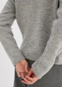 bonprix Pullover & Strickjacken|Strickmode^Strickjacke hellgrau meliert/cremeweiß