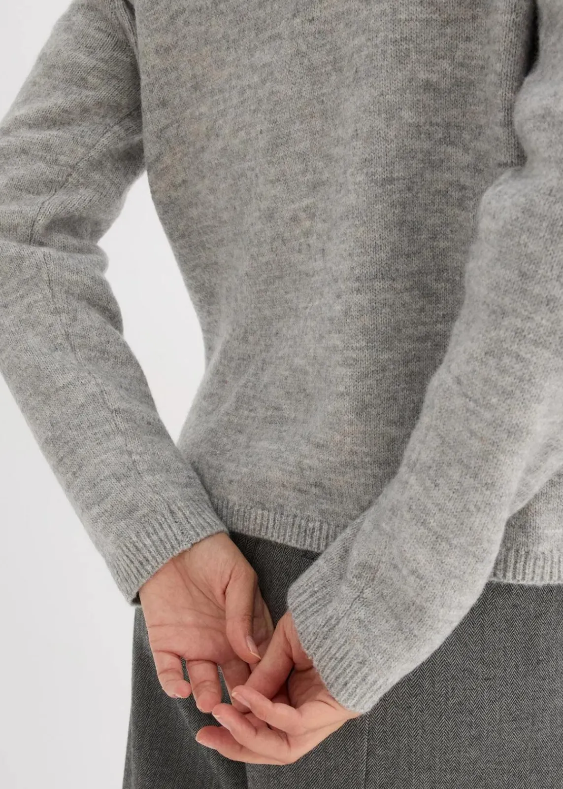 bonprix Pullover & Strickjacken|Strickmode^Strickjacke hellgrau meliert/cremeweiß