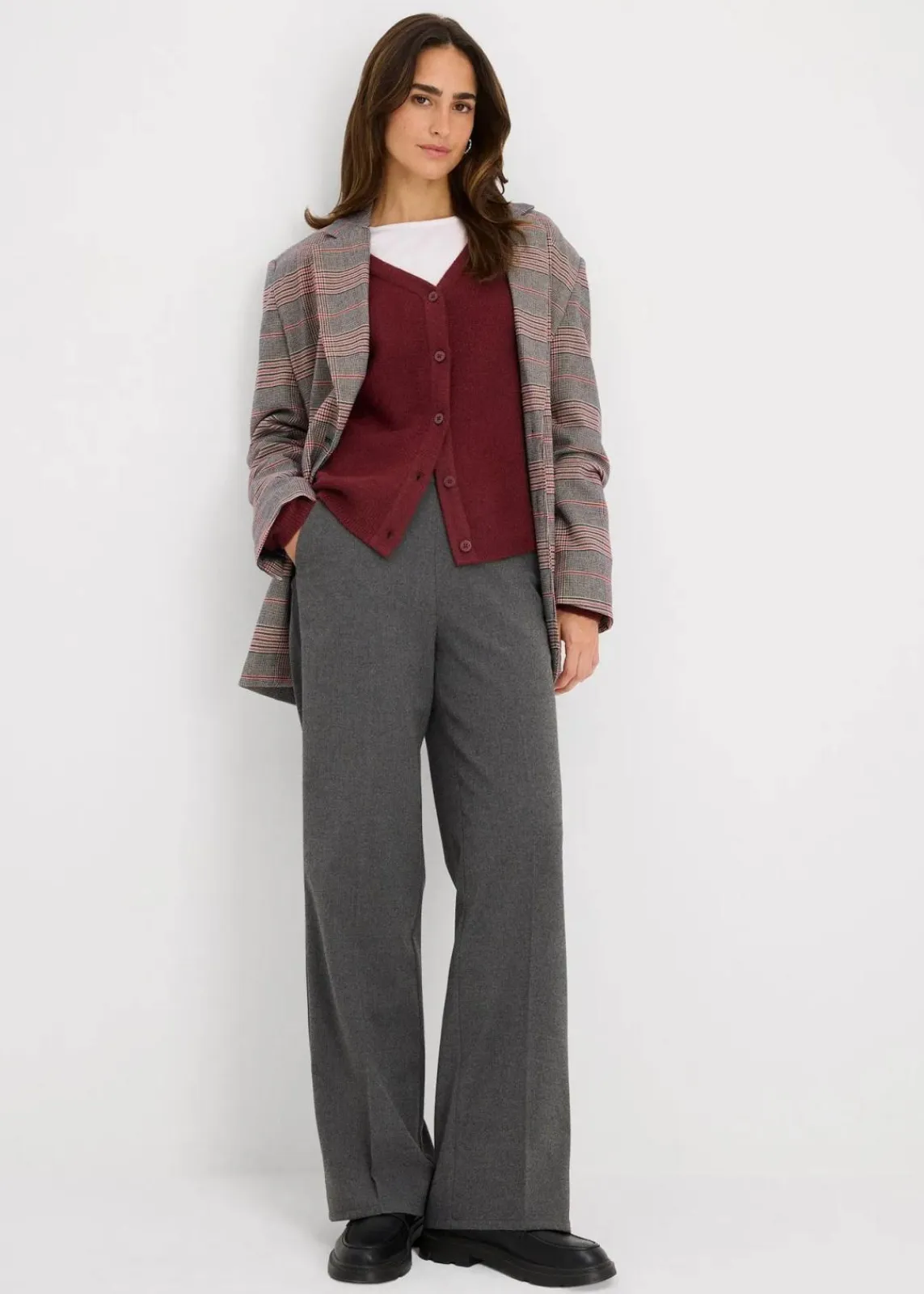 bonprix Bekleidung·Umstandsmode|Strickmode^Strickjacke dunkelbeere