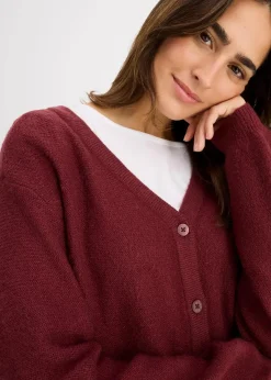 bonprix Bekleidung·Umstandsmode|Strickmode^Strickjacke dunkelbeere