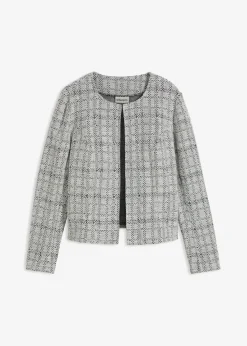 bonprix Bekleidung·Umstandsmode|Bekleidung·Jeans^Strickjacke aus Baumwoll-Mix schwarz/wollweiß