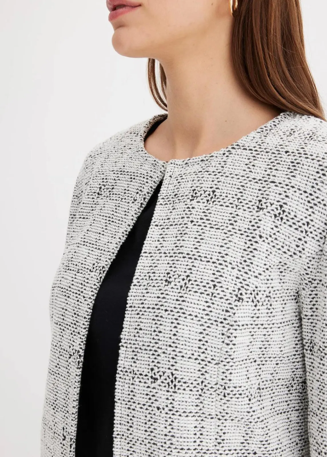 bonprix Bekleidung·Umstandsmode|Bekleidung·Jeans^Strickjacke aus Baumwoll-Mix schwarz/wollweiß